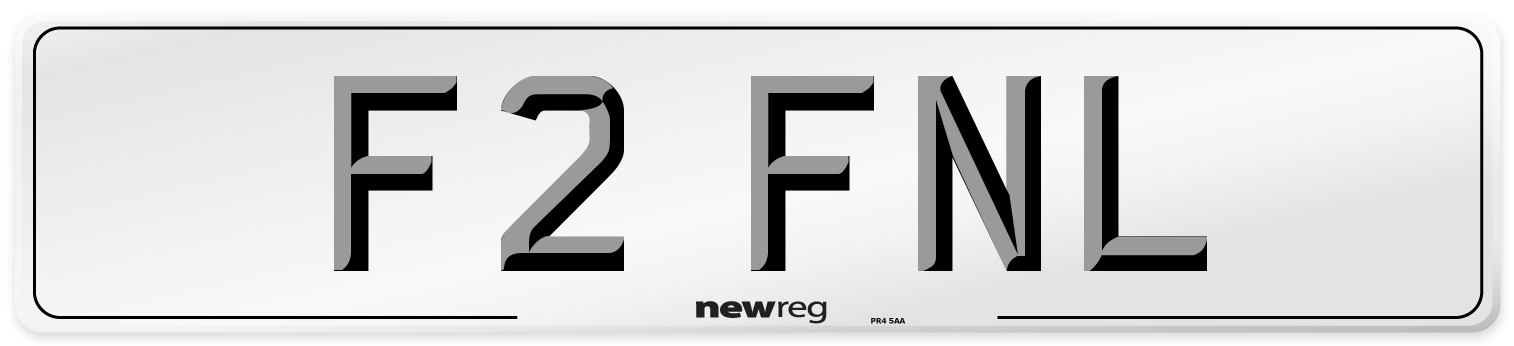 F2 FNL Number Plate from New Reg